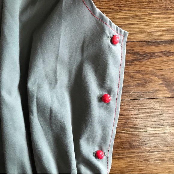 vintage 80s culotte romper S olive red - Picture 3 of 7